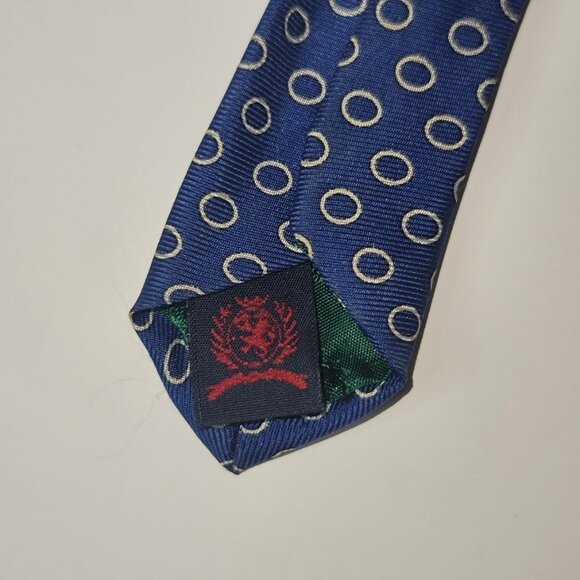 Tommy Hilfiger Blue Silk Tie with White Circle Pattern T-5 - Picture 7 of 7